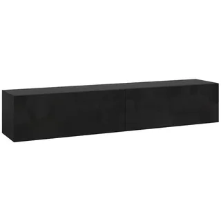 [en.casa] Evaton TV-Lowboard 160 x 32 x 30 cm Schwarz Hochglanz Spanplatte