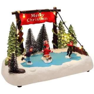 Spetebo Kleine LED Eisbahn 19 cm - Batterie betrieben