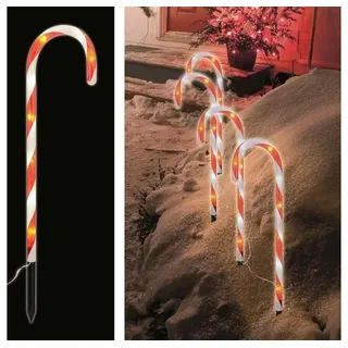 PROFILINE LED Gartenstecker Zuckerstangen 4er Set 44cm 230V Trafo Neu