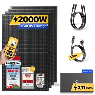 solakon Balkonkraftwerk Solaranlage 800W inkl. Solakon ONE Speicher 800W