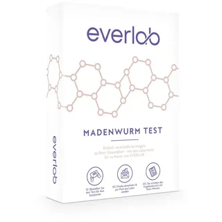 EVERLAB Madenwurm Test – Abklatschtest auf Oxyuren| Schneller & Einfacher Selbsttest für Zuhause |Auch für Kinder