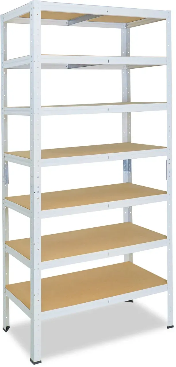 shelfplaza HOME 230x130x30 cm Schwerlastregal in weiß mit 7 Böden und 107 kg Traglast pro Boden