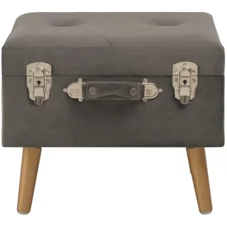 vidaXL Hocker mit Stauraum 40 cm Grau Samt