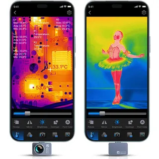 Thermal Master Wärmebildkamera Android P2 Pro Infrarot Kamera mit Makroobjektiv Wärmekamera 256x192 Super IR Auflösung 512x384, 1112°F Tempmessung 15x Zoom Kleinste Thermokamera 9g (P2 Pro Android)