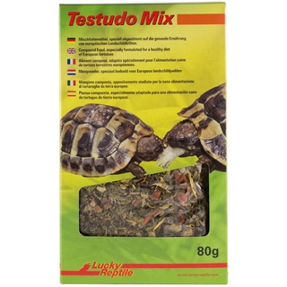 Lucky Reptile Testudo Mix 80g - Landschildkröten Futter mit getrockneten Blüten & Kräutern - Futter Landschildkröten mit viel Rohfaser & Mineralien - Futter für europäische Landschildkröten