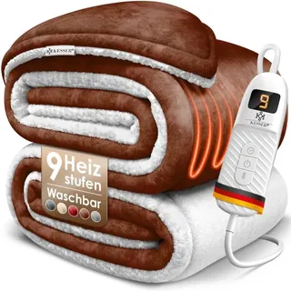 Kesser - Heizdecke mit Abschaltautomatik Doppelseitig Elektrische Wärmedecke Kuscheldecke Bett Sofa 9 Temperaturstufen & waschbar bis 40°C mit Timer