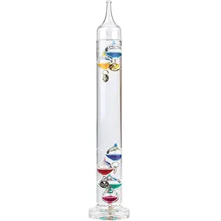 PEARL Galileisches Thermometer: Dekoratives Retro Galileo-Thermometer Classic mittlere Größe 27 cm (Goethe Thermometer, Thermometer Glas, schwimmenden Glaskugeln)