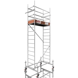 Altec Gerüst Rollfix 500 Arbeitshöhe 5m, Standardtraverse mit höhenverstellbaren Ø 150mm Rollen
