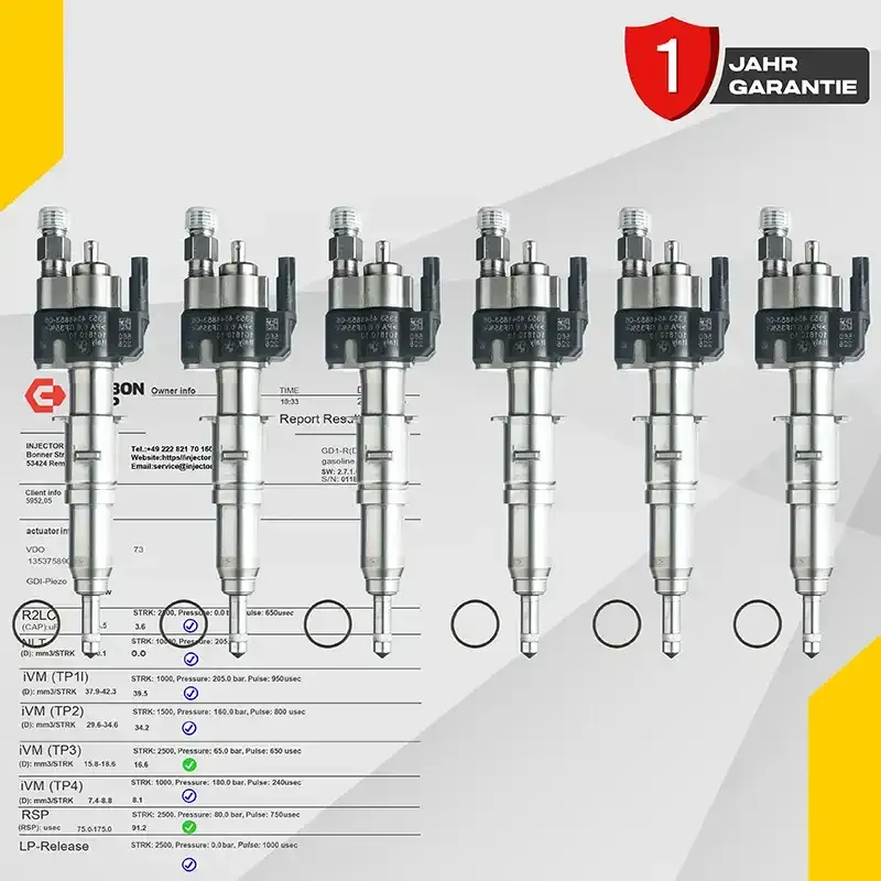 6X Injektor Passt für BMW Benzin 13537565137 / 13537589048-11 Index 11