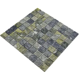 Mosani Bodenfliese Natursteinmosaik Marmor grün matt
