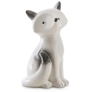 Deko-Objekt Fuchs 24,5 cm Stein, Marmor, Granit Weiß