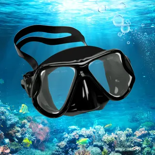 Taucherbrille Erwachsene Verstellbaren Schnorchelbrille Erwachsene, Ultra-Cear Sichtfeld Gehärtete Gläser Erwachsene Taucherbrille, Professionell Dry Anti-Fog Tauchmaske Wasserdicht für Herren Damen