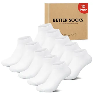IceReco Sneaker Socken Damen 39-42 10 Paar Weiß Socken Kurz Herren Baumwolle Sneakersocken Kurze Sportsocken Laufsocken Sport Halbsocken Damensocken Atmungsaktive Sommer Running Socks - 39-42