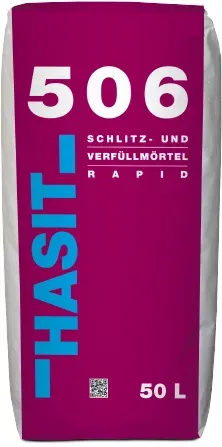 Hasit 506 Schlitz-u. Verfüllmörtel rapid 50 ltr z. Verfüllen v. Wandschlitzen, Install.-u.Kabelsch