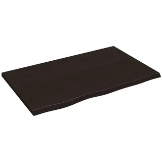 vidaXL Waschtischplatte Dunkelbraun 80x50x2 cm Massivholz Behandelt