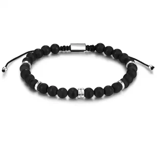 Männerglanz Armband aus Sterling Silber mit Achat in schwarz | Gr.: onesize