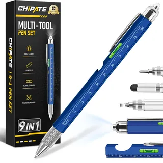 Chipate Adventskalender Füllung, Geschenke für Männer, 9 IN 1 Multifunktions Kugelschreiber Männergeschenke, Kleine Geschenke für Adventskalender, Weihnachtsgeschenke für Männer, Geburtstagsgeschenk