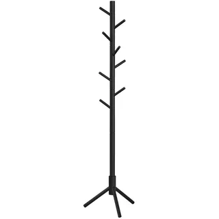 VASAGLE Kleiderständer schwarz Holz 8 Haken 47,0 x 175,0 cm