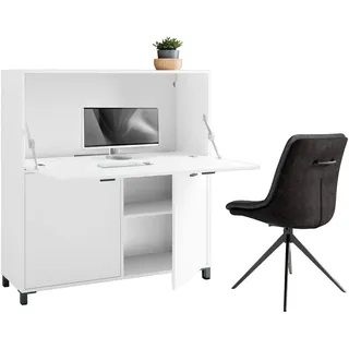 byLIVING Sekretär »Montana«, platzsparende Arbeitslösung mit viel Stauraum, Breite 120 cm weiß