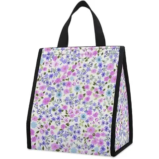Cmagnifico Große faltbare wasserdichte isolierte Lunchtasche, Liberty-Muster, Lunchtasche für Arbeit, Picknick, Reisen