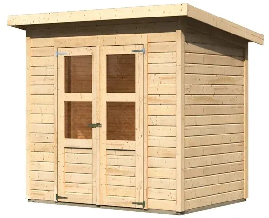 Karibu Gartenhaus Amrum 1/2 - 14 mm inkl. gratis Expressversand naturbelassen 182 x 122 cm (Amrum 1)