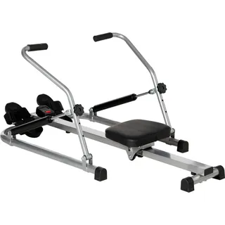 HOMCOM faltbares hydraulisches Rudergerät mit 3 Widerstandsstufen, digitalem Monitor und rutschfestem Pedal für Heimfitness, Stahl, 129 x 70 x 70... - Grau