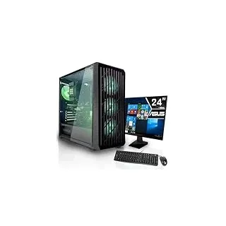 SYSTEMTREFF Gaming Komplett PC Set AMD Ryzen 7 5700X 8x4.6GHz | Nvidia RTX 3050 6GB DX12 | 512GB M.2 NVMe + 512GB SSD | 16GB DDR4 RAM | WLAN Desktop Paket Computer für Gamer, Gaming