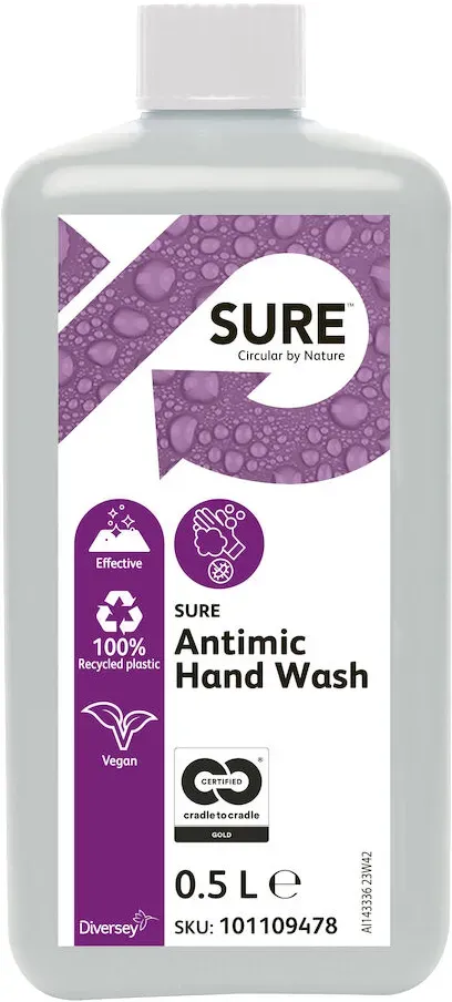 Diversey Sure Antimic Hand Wash Free dekontaminierende Handwaschlotion 10 x 0,5 Liter Flasche