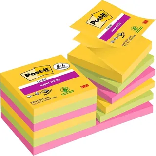 Post-it Super Sticky Z-Notes Haftnotizen 76 x 76 mm 8+4