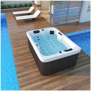 Tronitechnik TroniTechnik® Outdoor Whirlpool LEVANZO, 2,2kW Pumpe, 3kW Heizung - 190 x 135 x 77cm - Inkl. Heizung, 41 Massagedüsen
