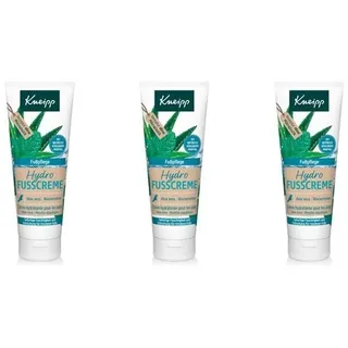 Kneipp Hydro Fusscreme mit Aloe Vera Wasserminze Fußcreme Fußpflege 3x 75ml