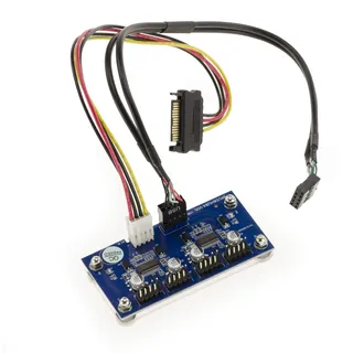 KALEA-INFORMATIQUE Multiplikator Splitter interner USB 2.0-Stecker 9-polig USB2 9-10 männlich 4X USB2 9-10 weiblich