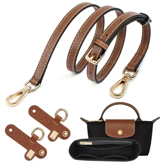 Sunshine smile Organizer für Longchamp Tasche,Schultergurt für Longchamp Tasche Damen,Tragegurt für Longchamp,Taschen Organizer für Longchamp Mini,Purse Organize(Schwarz)