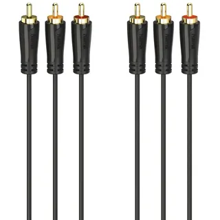 Hama Audio-/Video-Kabel, 3 Cinch-Stecker - 3 Cinch-Stecker, vergoldet, 1,5 m