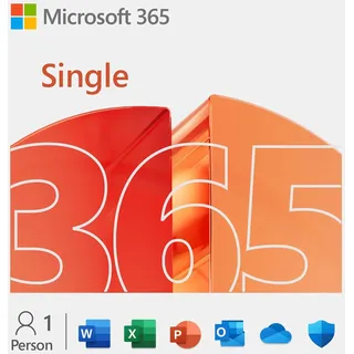 Microsoft 365 Single - (1 Jahr) | 1 Benutzer | 1000 GB Cloud-Speicher