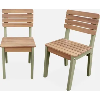 sweeek - 2er Set Holzstühle für Kinder, drinnen / draußen
