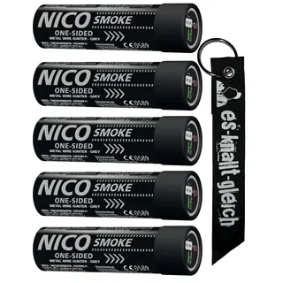 Rauchkörper Smoke Grenades 120 Sekunden im 5er Pack in Schwarz Grau von NICO Europe mit Anhänger
