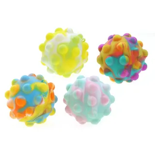 ELLUG Spielball 4er Set Pop it Ball in Farben Ø7cm, Antistressball Spielzeug