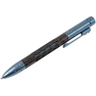 Lionsteel Twist Pen Titanium BLUE MATTE with Carbon Fiber. Fisher Space refill NY FC BLM