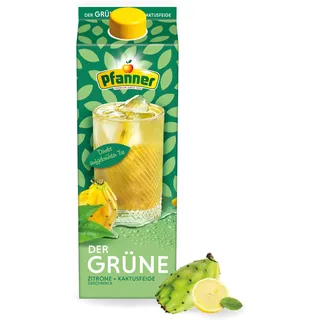 Pfanner Der Grüne Zitrone-Kaktusfeige – Direkt aufgebrüht aus Grünteesorten und mit Zitronen- und Kaktusfeigensaft verfeinert (1 x 2 l)
