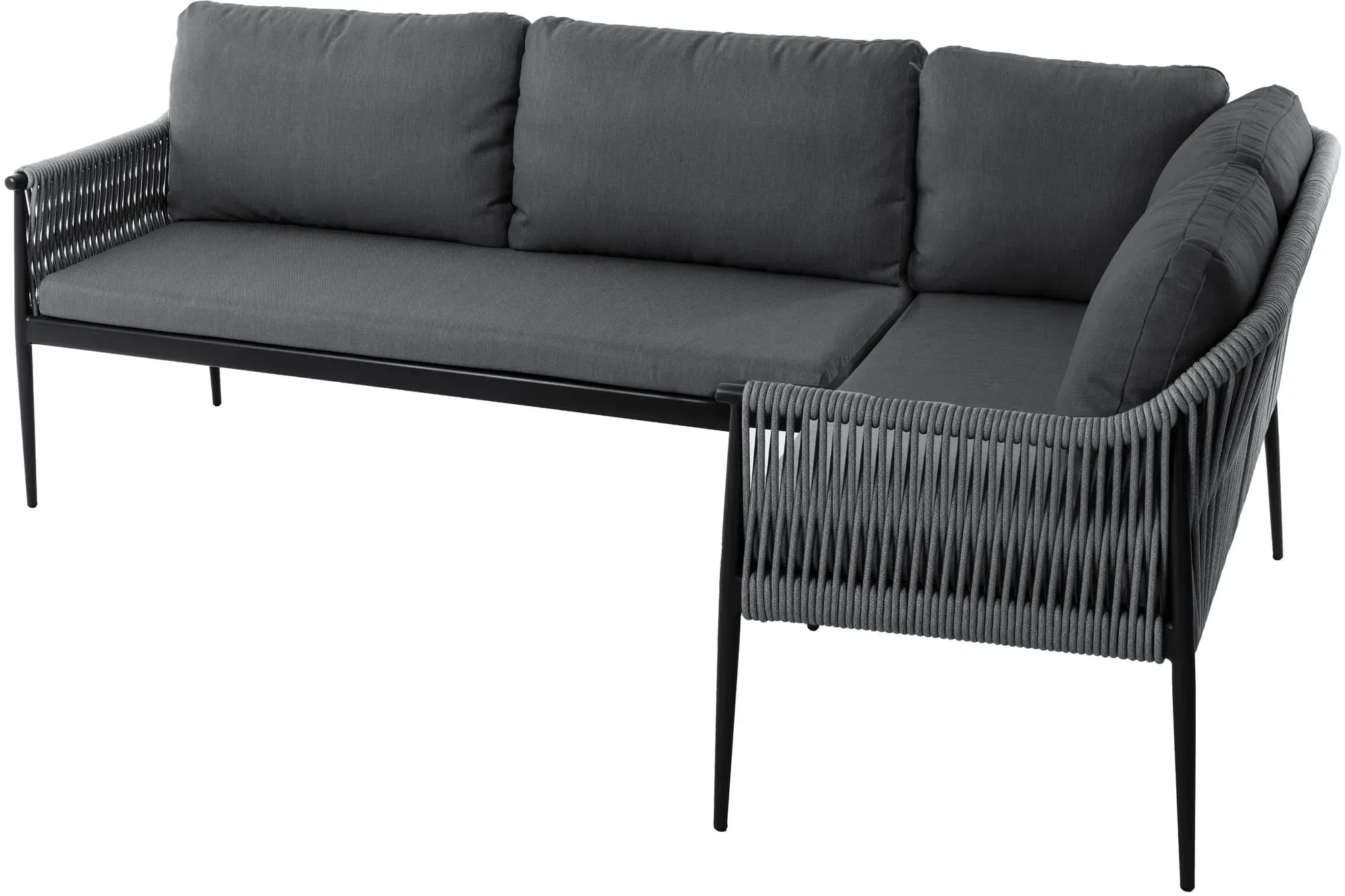 LC Garden »Bari« Dining Lounge Anthrazit Rope Aluminium Gartenlounge inkl. Kissen