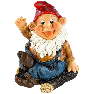 infactory Gartendeko: Pfeifender Gartenzwerg Peppi (Zwerg, Gartendeko-Zwerg, lustige)