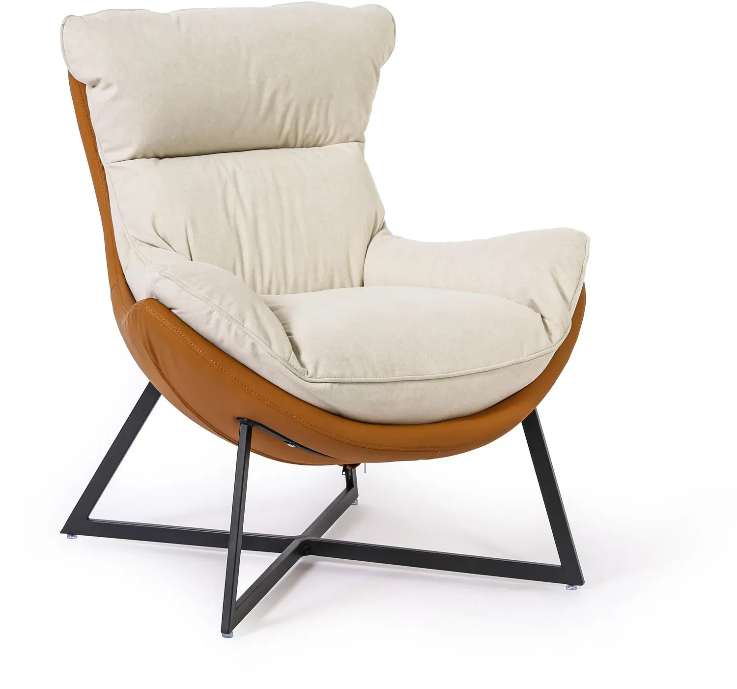 Sessel Wildleder SIESTA, braun/weiß