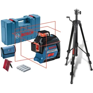 Bosch Professional Linienlaser GLL 3-80 + Bosch Professional Stativ für Laser und Nivellier BT 150