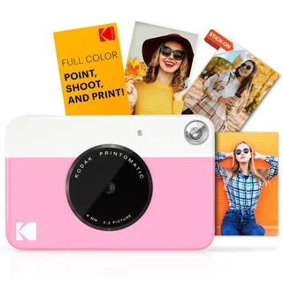 Kodak RODOMATICPK Printomatic Sofortbildkamera, Weiß/Rosa