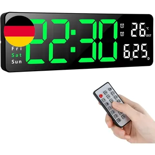Wanduhr Digital 13 Zoll LED Wanduhr Groß Display Digital Uhr Mit Fernbedienung C