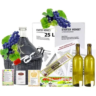 Starterset -Mach Wein selbst komplettes Weinset Wein selbermachen Weinballon (25 Liter)
