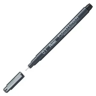Pentel Pointliner Fineliner schwarz 0,1 mm, 1 St.