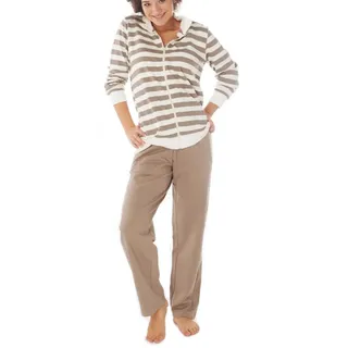 Consult-Tex Damen Pyjama Freizeitanzug Hausanzug Homewear Suit Jogginganzug Pyjama Baumwolle Reißverschluß DW770. 32-34 - 32-34