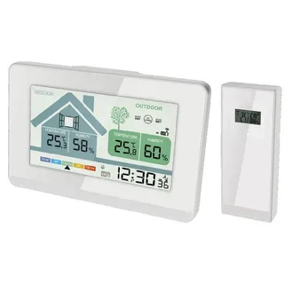 Miraval Funk-Wetterstation mit Lüftungsempfehlung 1x Sensor LCD Farb Display - 4-MV5631-2